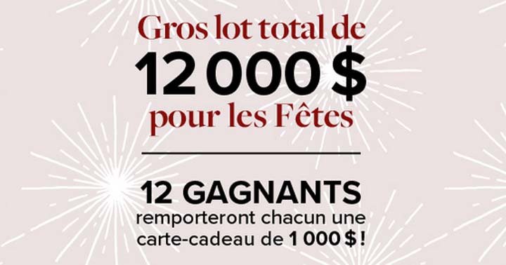 Concours Linen Chest Gros lot total de 12 000 $ à gagner pour les fêtes