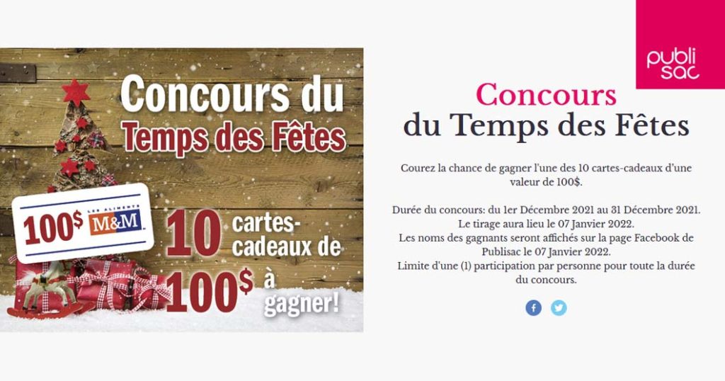 Concours Publisac Temps des Fêtes d’M&M