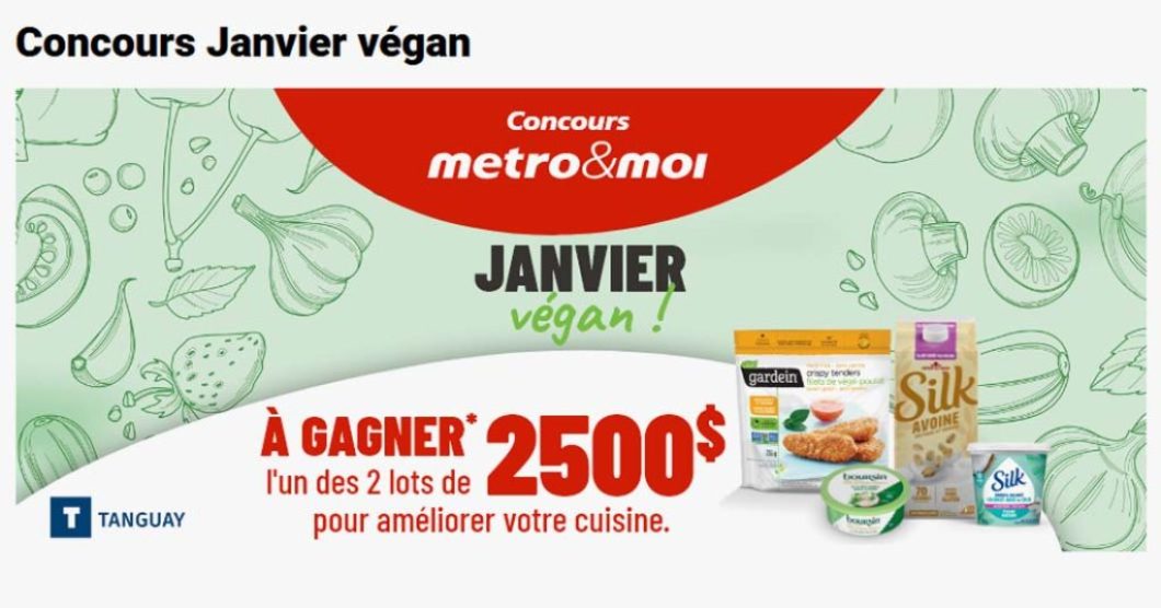 Concours Metro Janvier végan