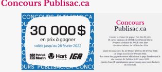Concours Publisac.ca 30000$ en prix à gagner