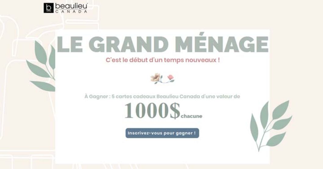 Concours Grand Ménage avec Beaulieu Canada