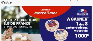 Concours Metro Goûtez le bonheur Île de France et presque rien d’autres