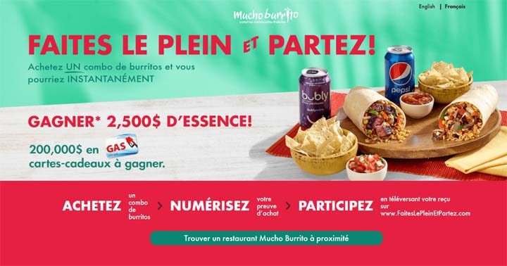 Concours Mucho Burrito Faites le plein et partez