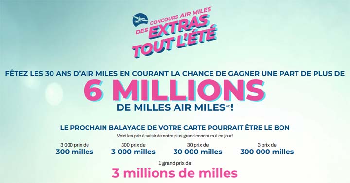 Concours Air Miles Des extras tout l'été