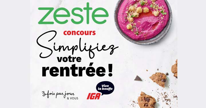 Concours Zeste Simplifiez votre rentrée