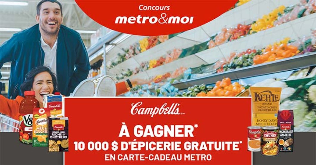 Concours Gagnez 10000$ en cartes-cadeaux Metro