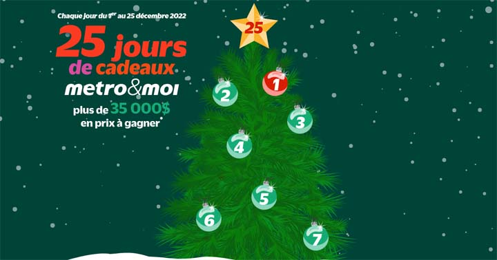 Concours Metro 25 jours de cadeaux metro&moi