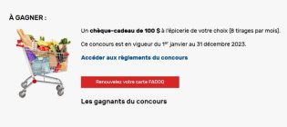 Concours FADOQ Gagnez 100$ d’épicerie