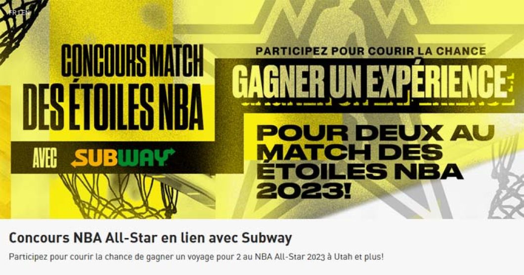 Concours NBA All-Star en relation avec Subway