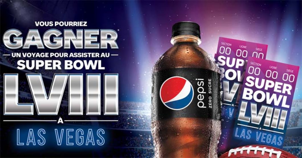 Concours Pepsi Zéro sucre Scannez et gagnez Super Bowl