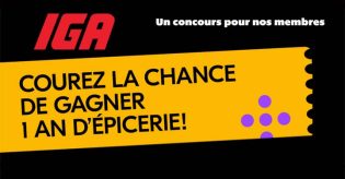 Concours IGA Scène+ Un an d'épicerie