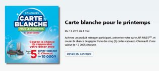 Concours Jean Coutu Carte blanche pour le printemps