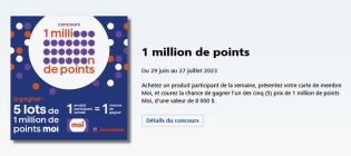 Concours Jean Coutu 1 million de points Moi