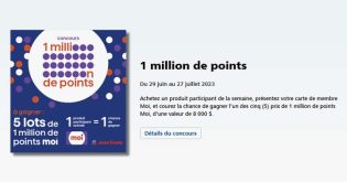 Concours Jean Coutu 1 million de points Moi