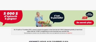 Concours IGA 5 000 $ en épicerie à gagner