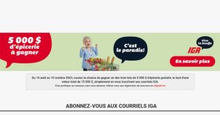 Concours IGA 5 000 $ en épicerie à gagner