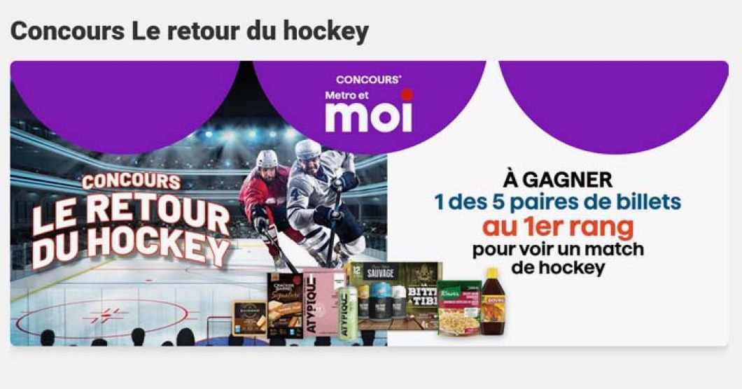 Concours Metro Le retour du hockey