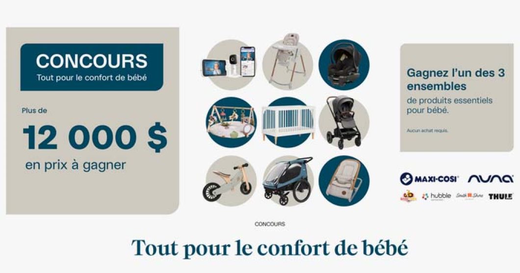 Concours SB Privilèges Tanguay Tout pour le confort de bébé