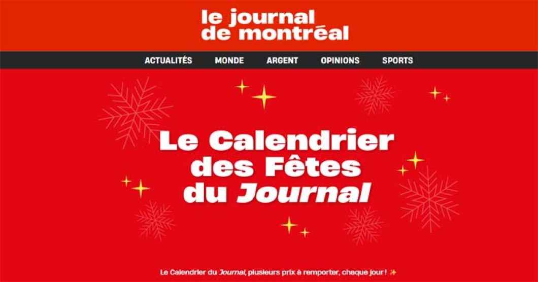 Concours Le calendrier des Fêtes du Journal de Montréal