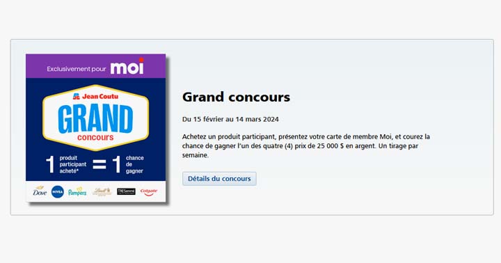 Grand concours Jean Coutu