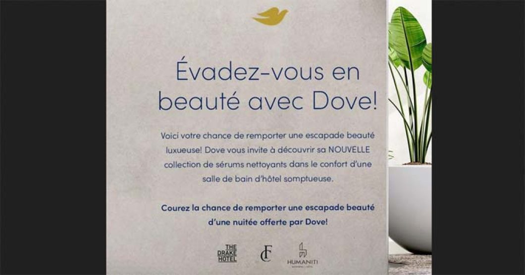 Concours Dove Évadez-vous en beauté