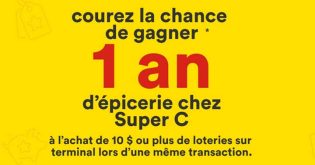 Concours Gagnez un an d’épicerie chez Super C