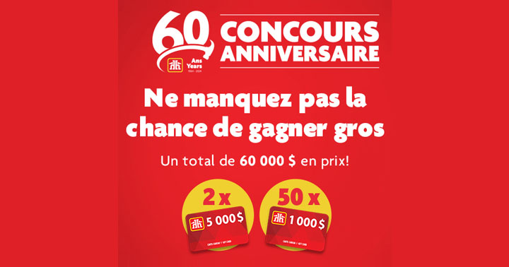 Concours Home Hardware 60e anniversaire