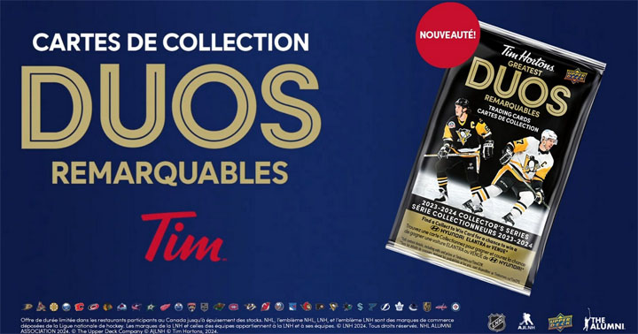 Concours Tim Hortons Cartes de collection Duos Remarquables