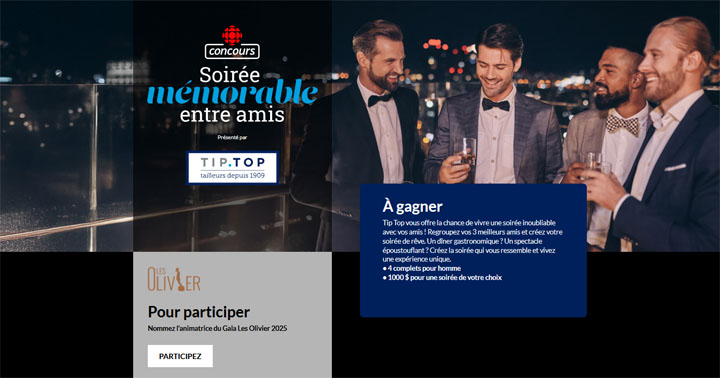 Concours Les Olivier - Soirée mémorable entre amis