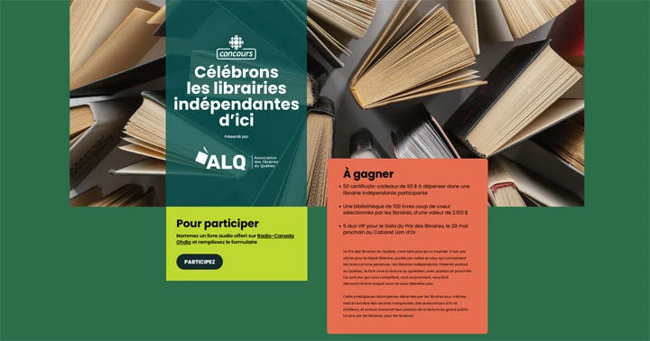Concours Radio-Canada - Célébrons les librairies indépendantes d'ici