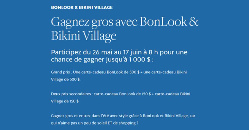 Concours BonLook et Bikini Village