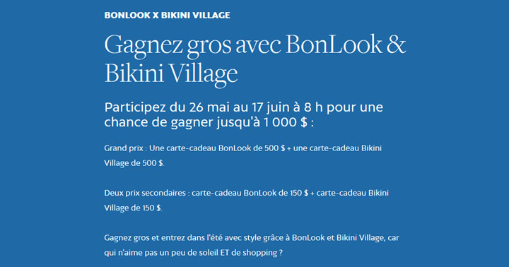 Concours BonLook et Bikini Village