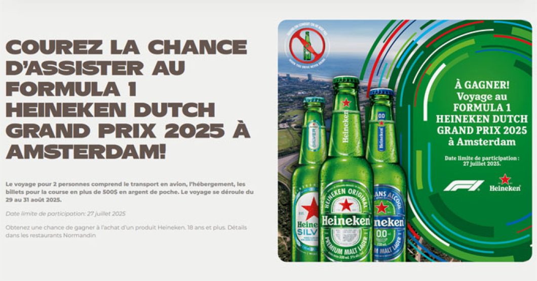 Concours Normandin - Vivez la F1 à Amsterdam