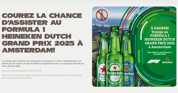 Concours Normandin - Vivez la F1 à Amsterdam
