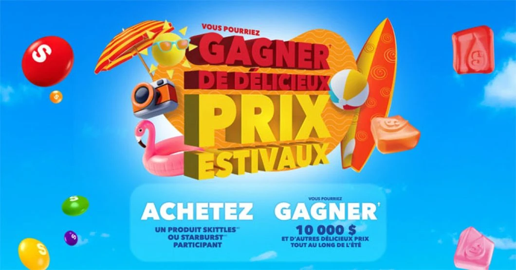 Concours Skittles et Starburst - Gagnez de délicieux prix estivaux