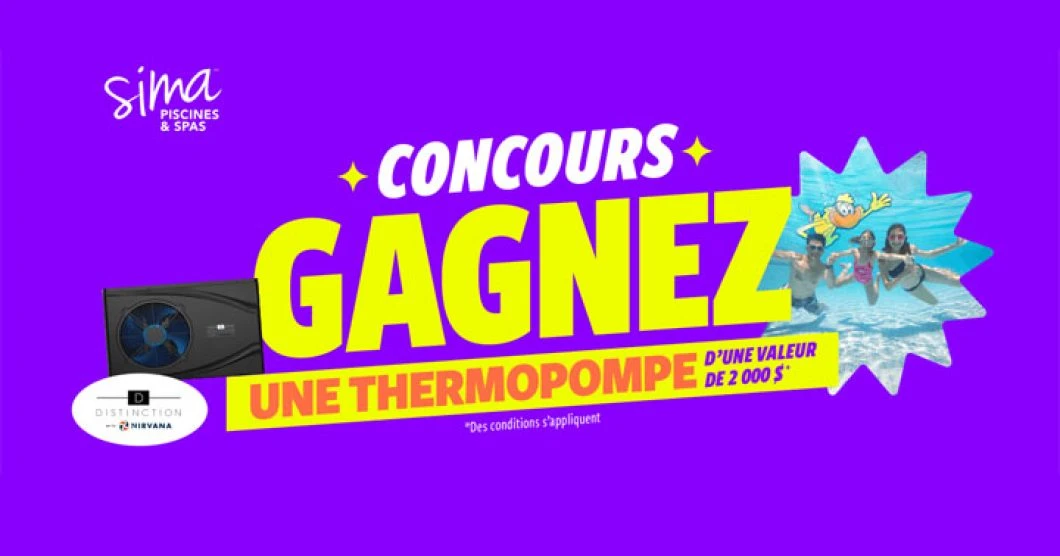 Concours Sima Piscines et Spas - Gagnez une thermopompe
