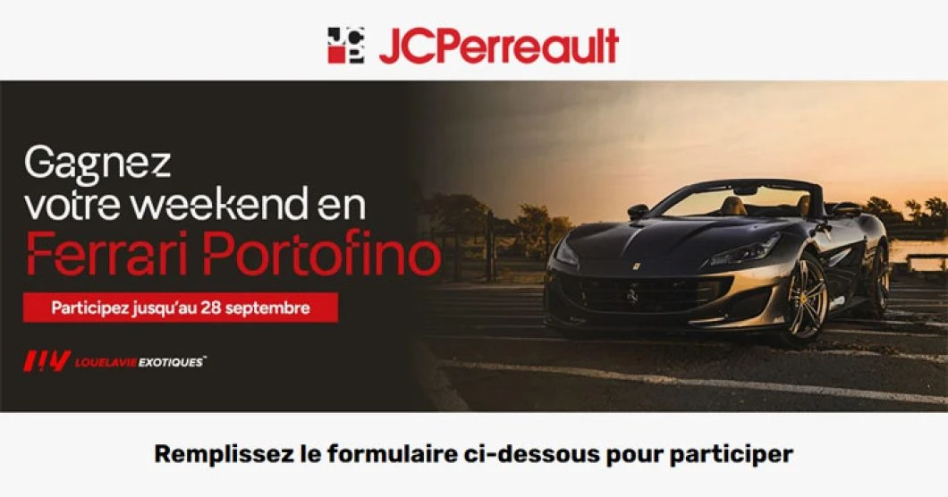Concours JC Perreault - Weekend en Ferrari Portofino