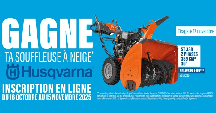 Concours Gagnon La Grande Quincaillerie - Gagne ta souffleuse à neige