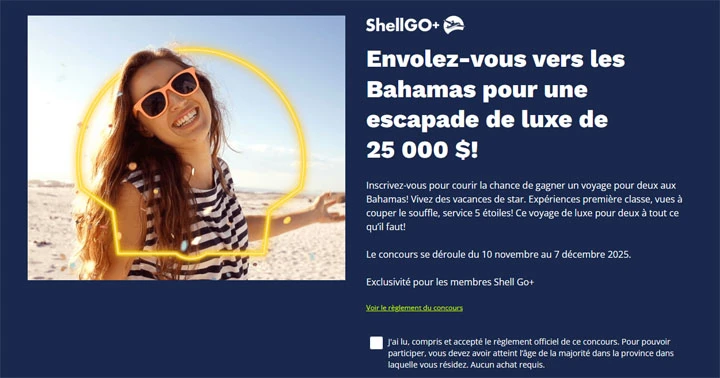 Concours Shell Go+ Voyage aux Bahamas