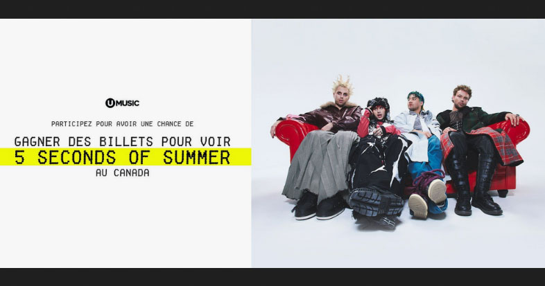 Concours UMusic - 5 Seconds of Summer au Canada