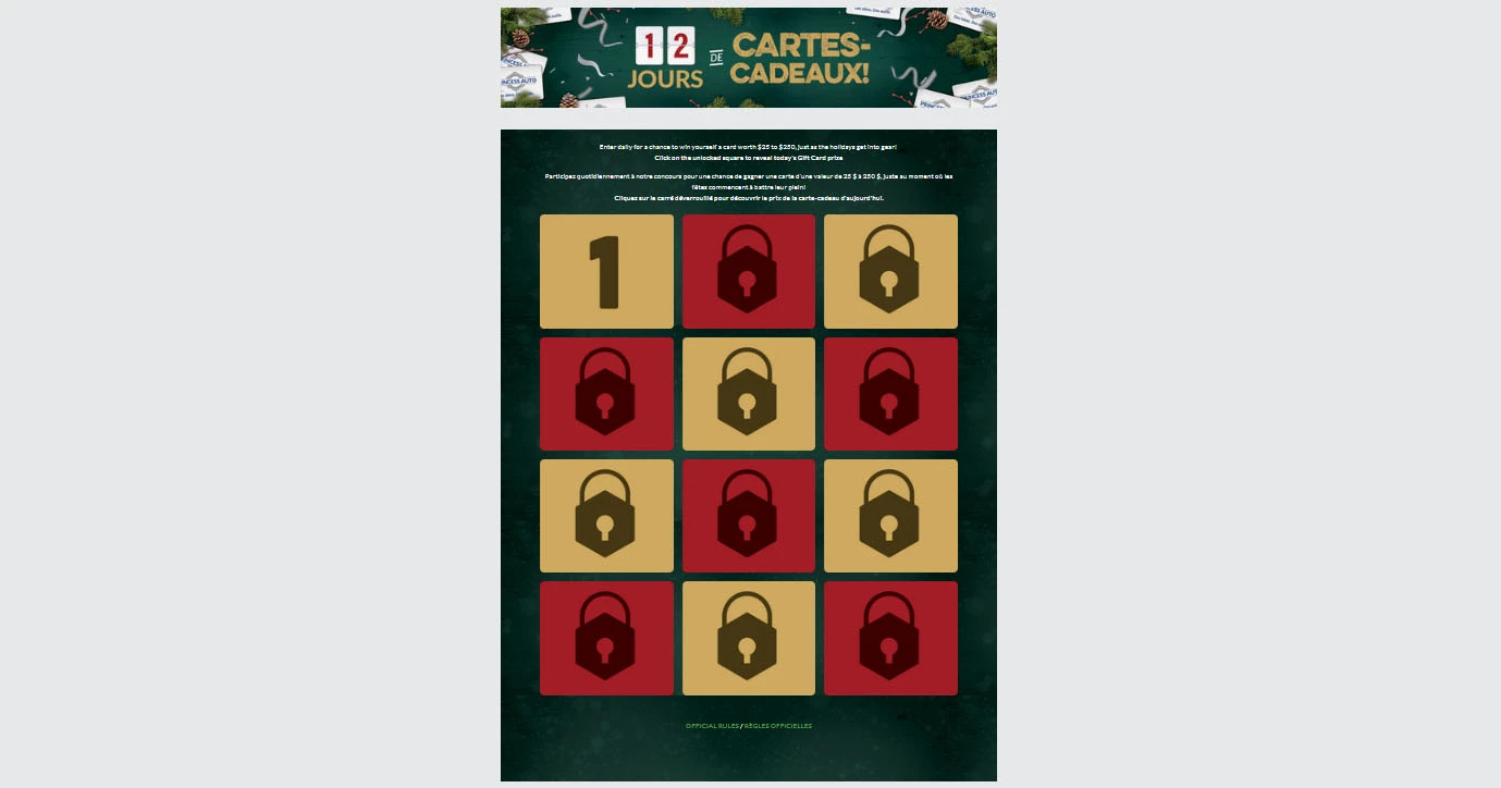 Concours Princess Auto - 12 jours de cartes-cadeaux
