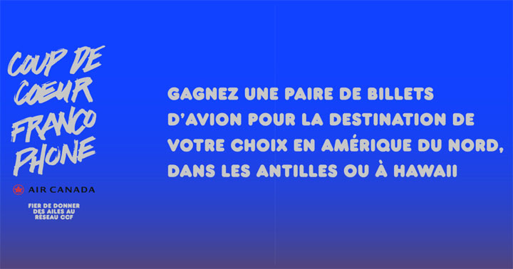 Concours Air Canada - Coup de coeur francophone
